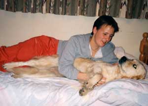 Dog Carer Au Pairs Magic and Lina relaxing